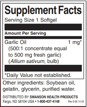 Swanson Garlic Oil-factsheets