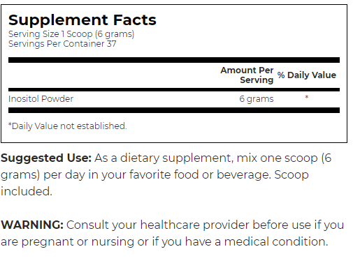 Swanson 100% Pure Inositol Powder-factsheets