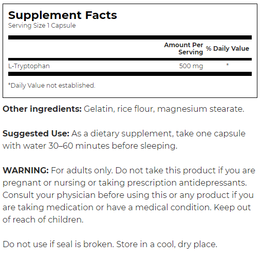 Swanson L-Tryptophan-factsheets