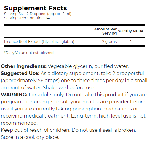 Swanson Licorice Root Liquid Extract - Alcohol & Sugar Free-factsheets