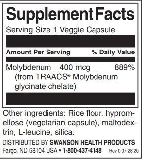 Swanson Albion Chelated Molybdenum-factsheets