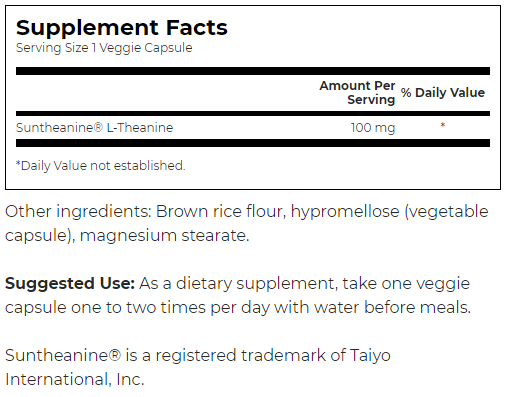 Swanson Suntheanine L-Theanine-factsheets