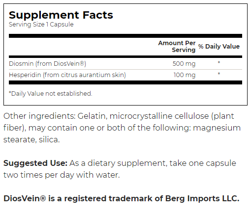 Swanson DiosVein Diosmin/Hesperidin-factsheets