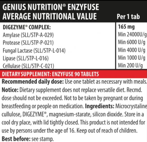 Genius Nutrition EnzyFuse-factsheets