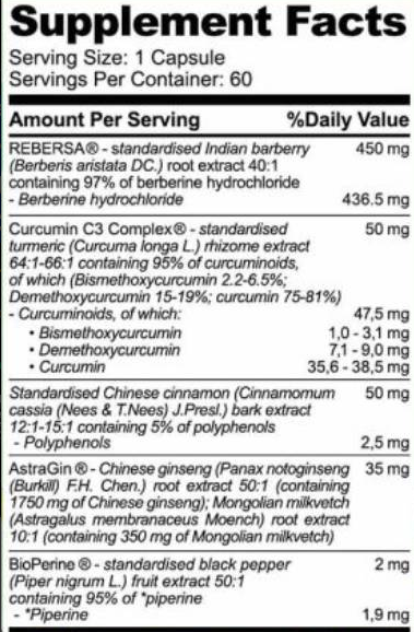 Hero.Lab Berberine HCL 450 mg | with Curcumin & Cinnamon-factsheets