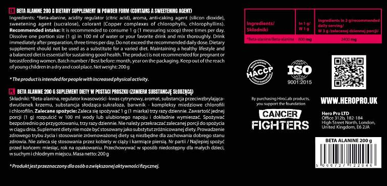 Hero.Lab Beta Alanine Powder-factsheets