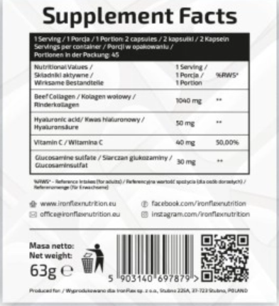 IronFlex Nutrition Collagen+ Perfect-factsheets