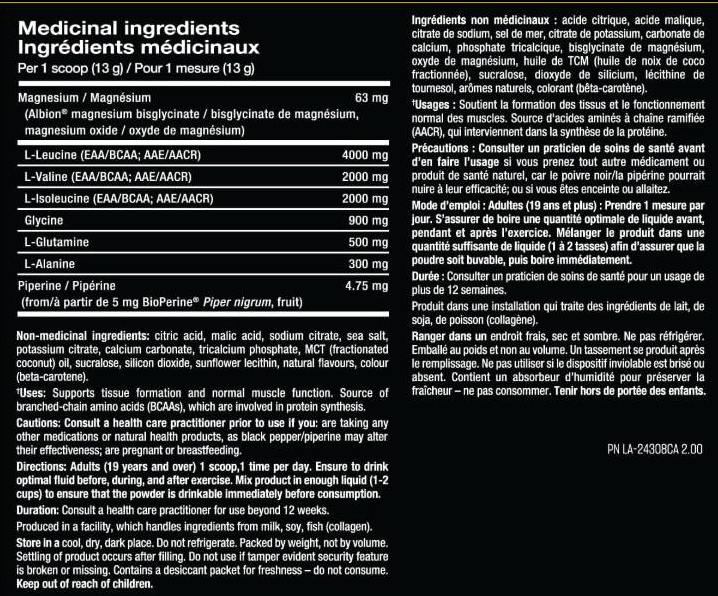 Mutant Hardcore BCAA-factsheets