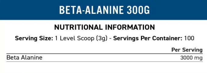 Applied Nutrition Beta-Alanine Powder 3000 mg-factsheets