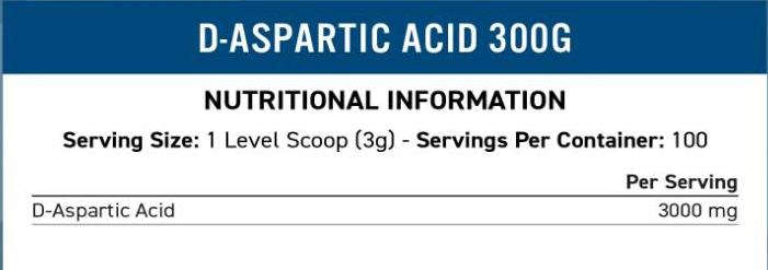 Applied Nutrition D-Aspartic Acid Powder 3000 mg-factsheets