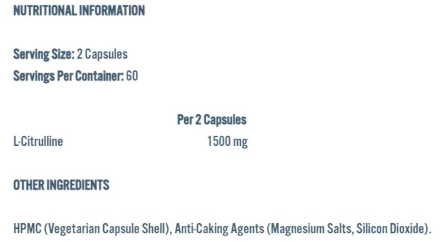 Applied Nutrition L-Citrulline 750 mg-factsheets