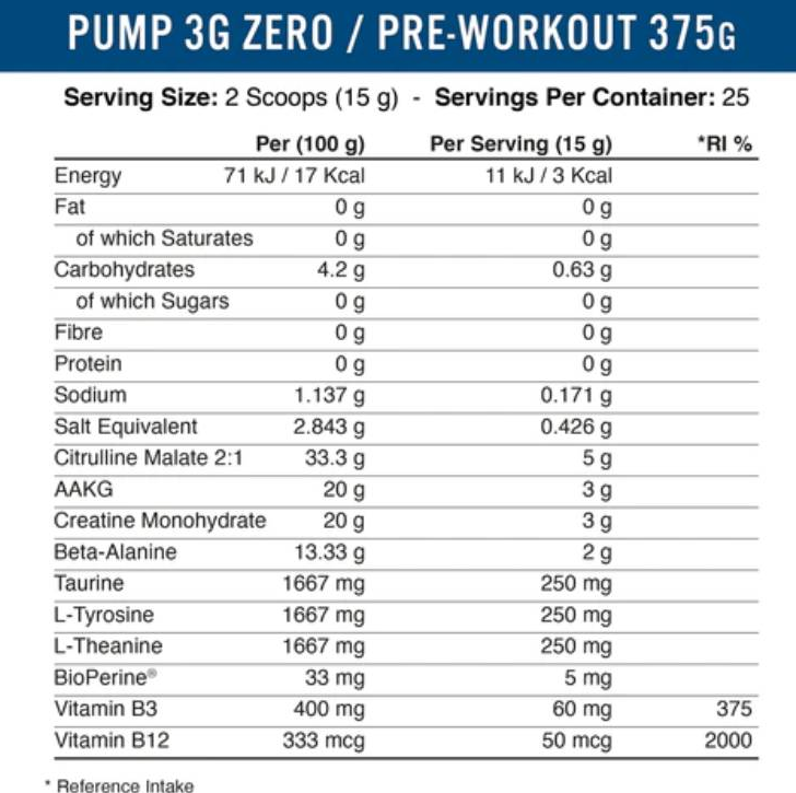 Applied Nutrition Pump 3G Stim-Free | Next Generation Pre-Workout-factsheets