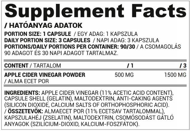 Nutriversum Apple Cider Vinegar 500 mg-factsheets