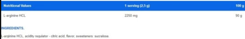 IronFlex Nutrition Arginine-factsheets